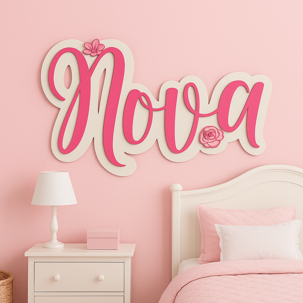 Custom Double Layer Wooden Name Sign