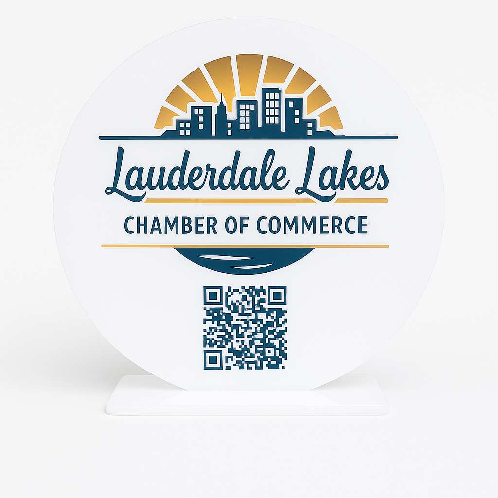 Custom Business QR Code Centerpiece Stand