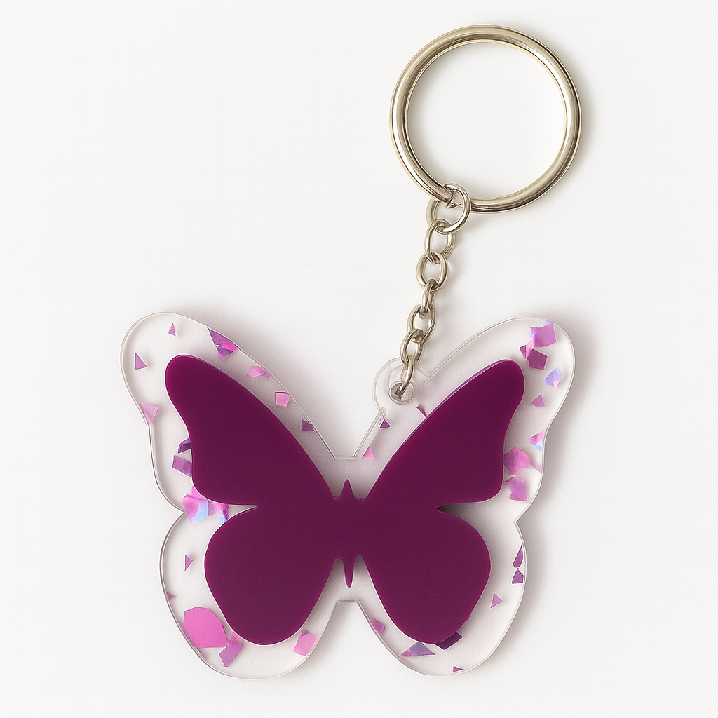 Double Layer Butterfly Acrylic Key Chains
