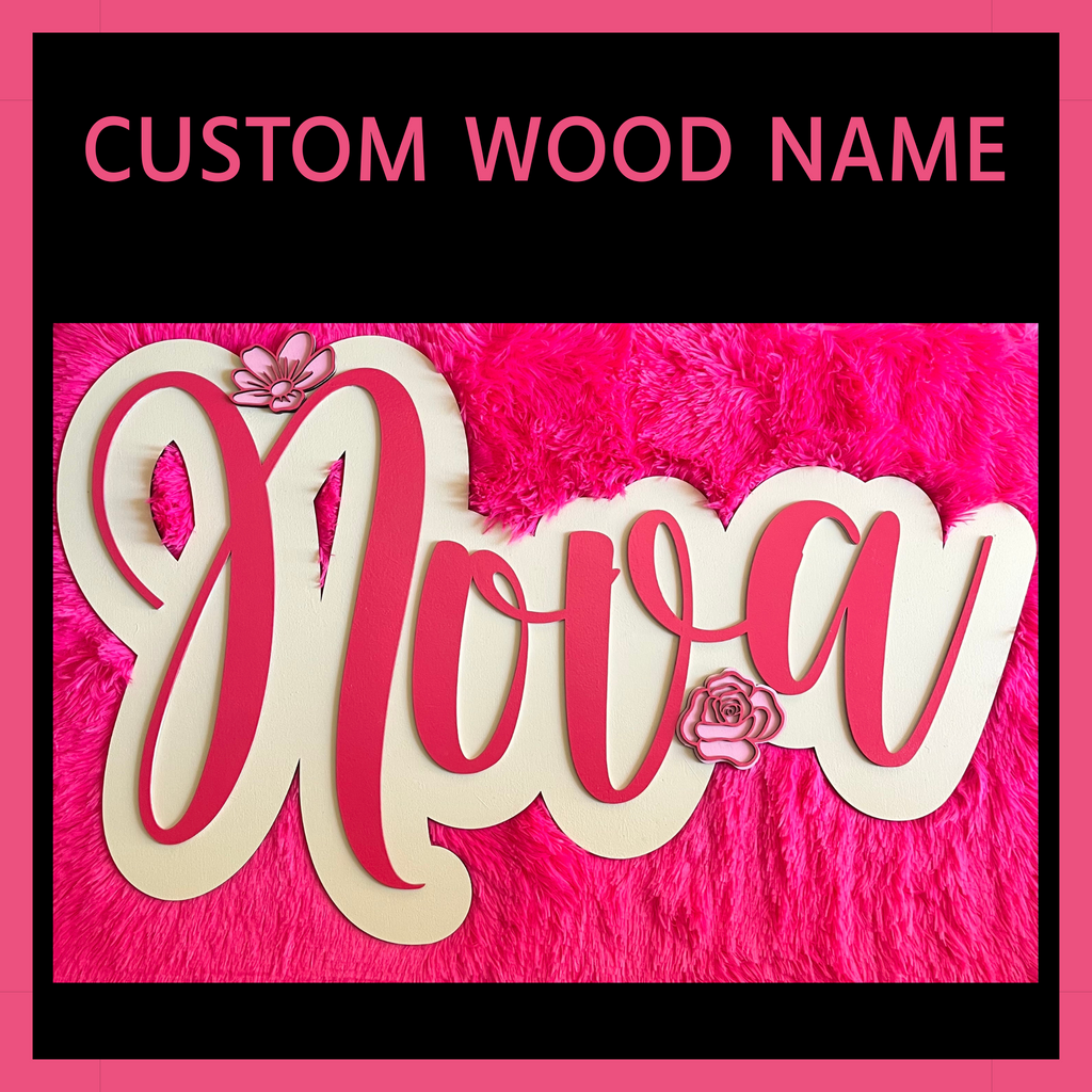 Custom Double Layer Wooden Name Sign