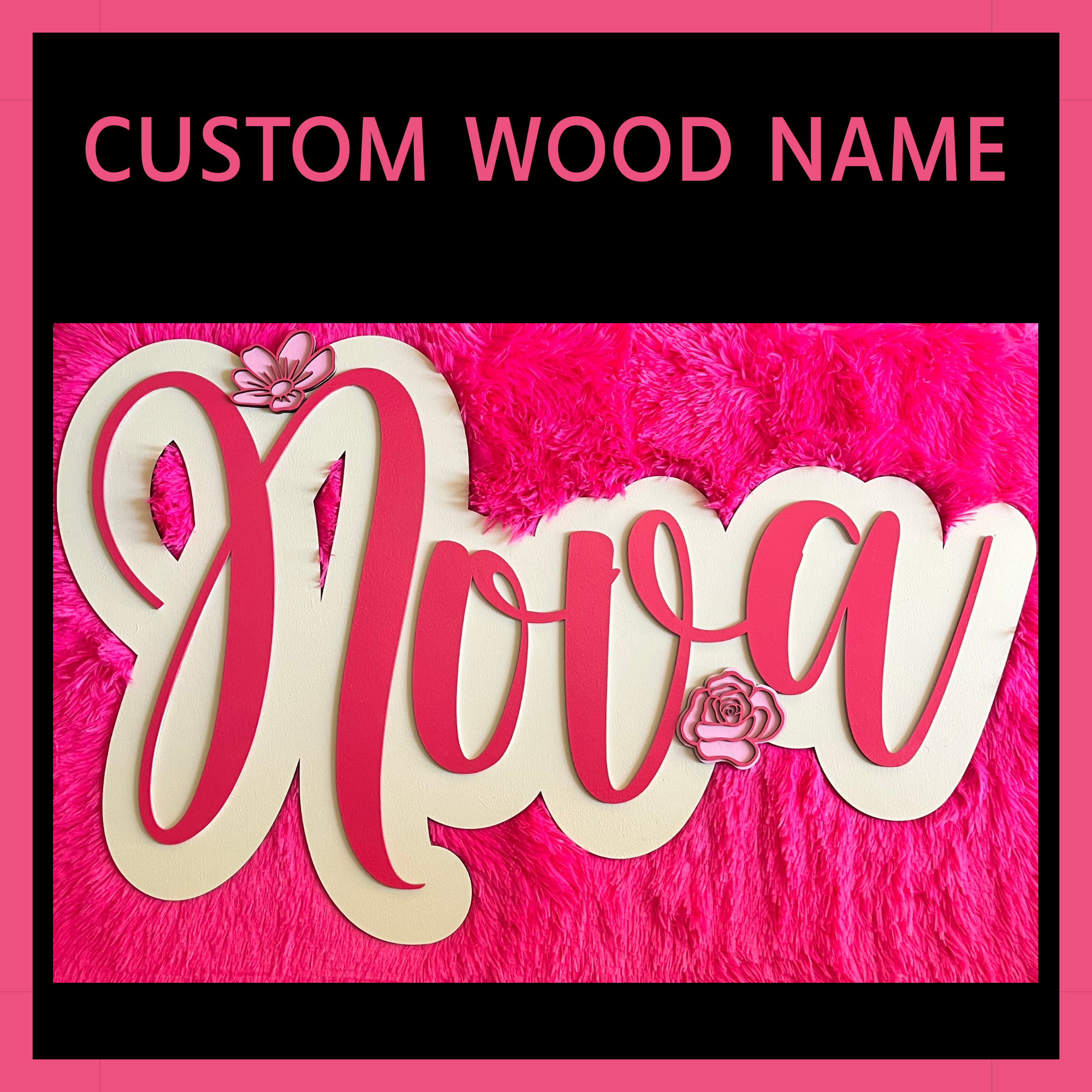 Custom Double Layer Wooden Name Sign