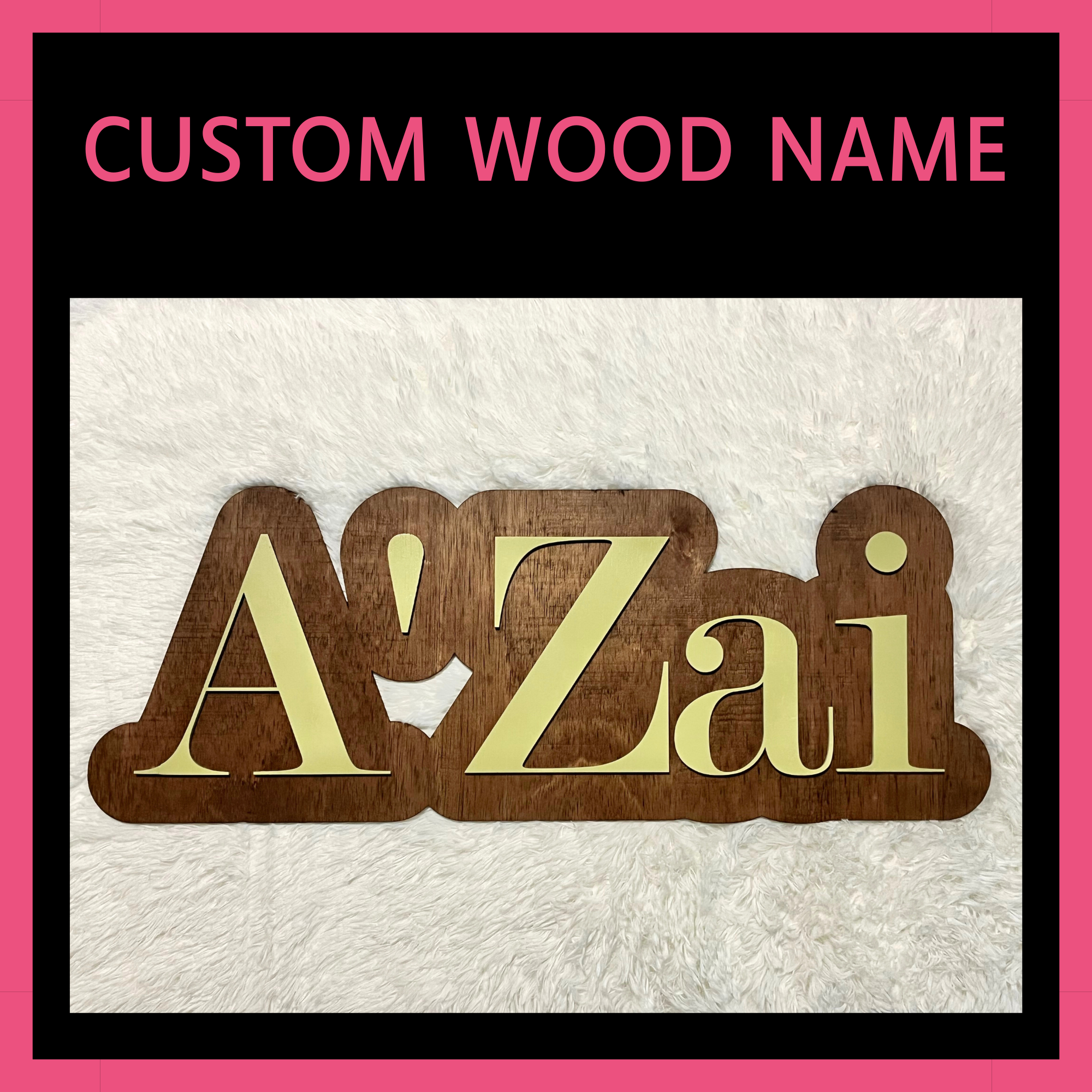 Custom Double Layer Wooden Name Sign