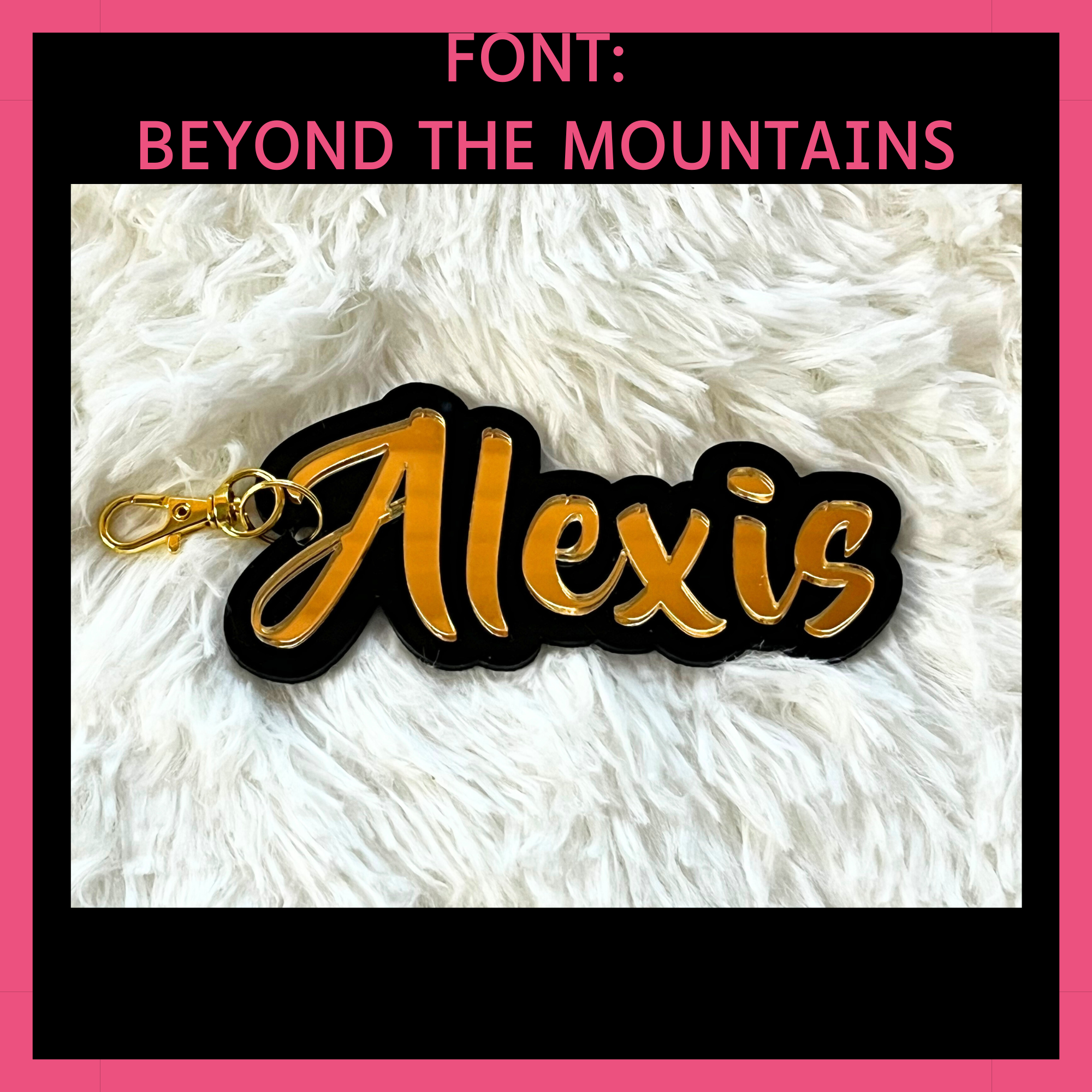Custom Acrylic Mirror Name Tag Key Chain