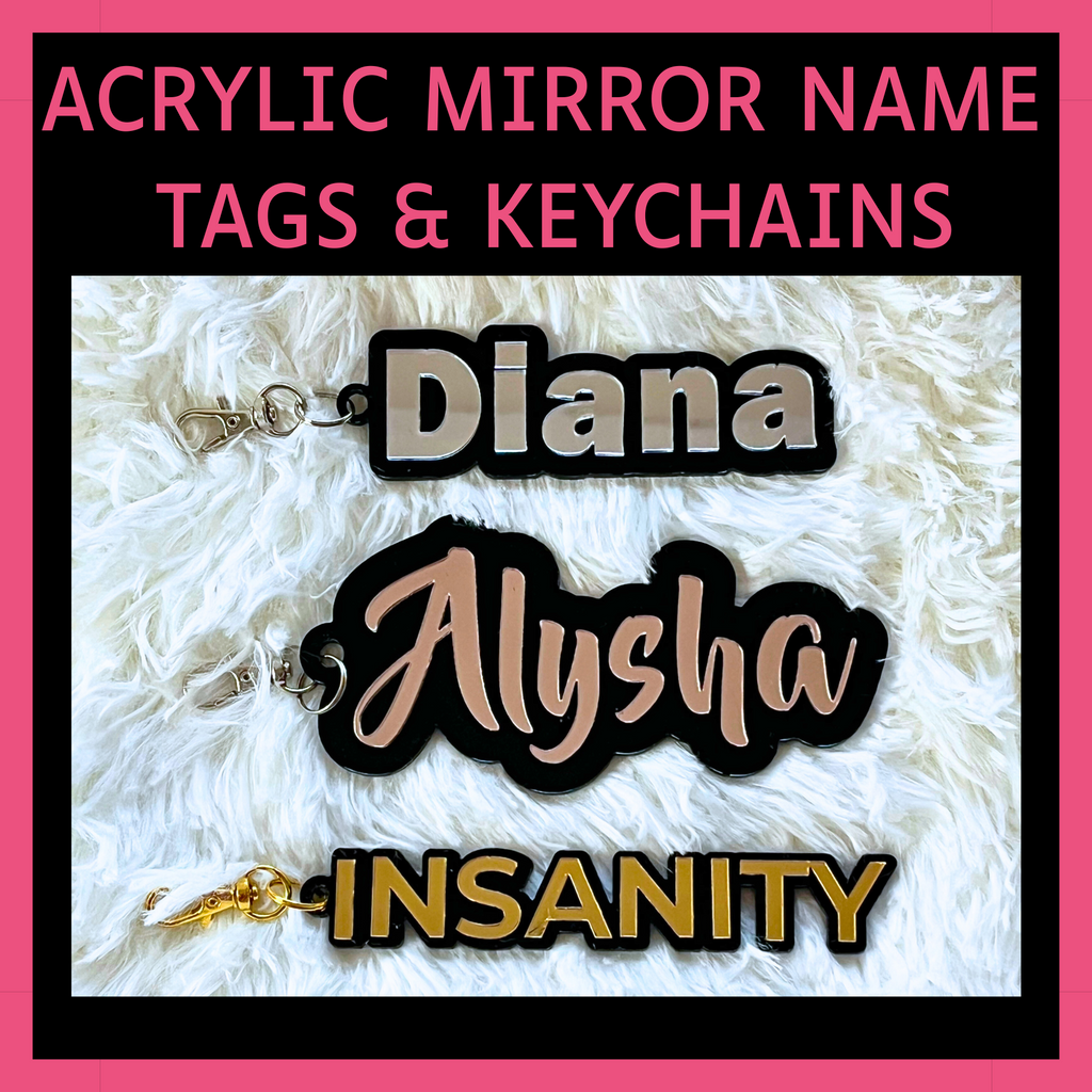 Custom Acrylic Mirror Name Tag Key Chain