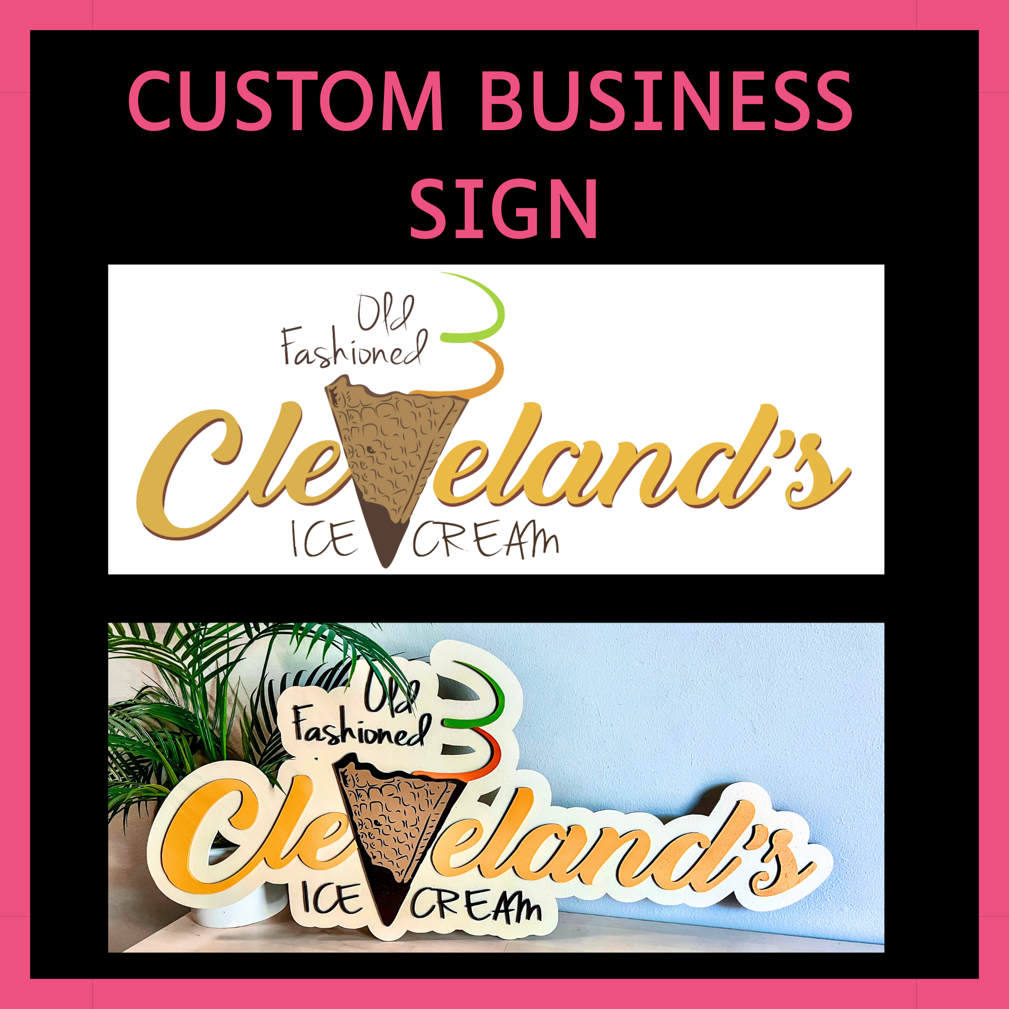 Custom Wood Business and Event Logo Sign Complex