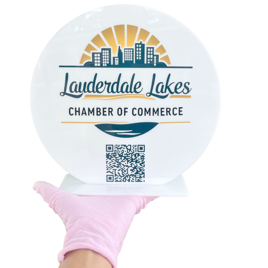 Custom Business QR Code Centerpiece Stand