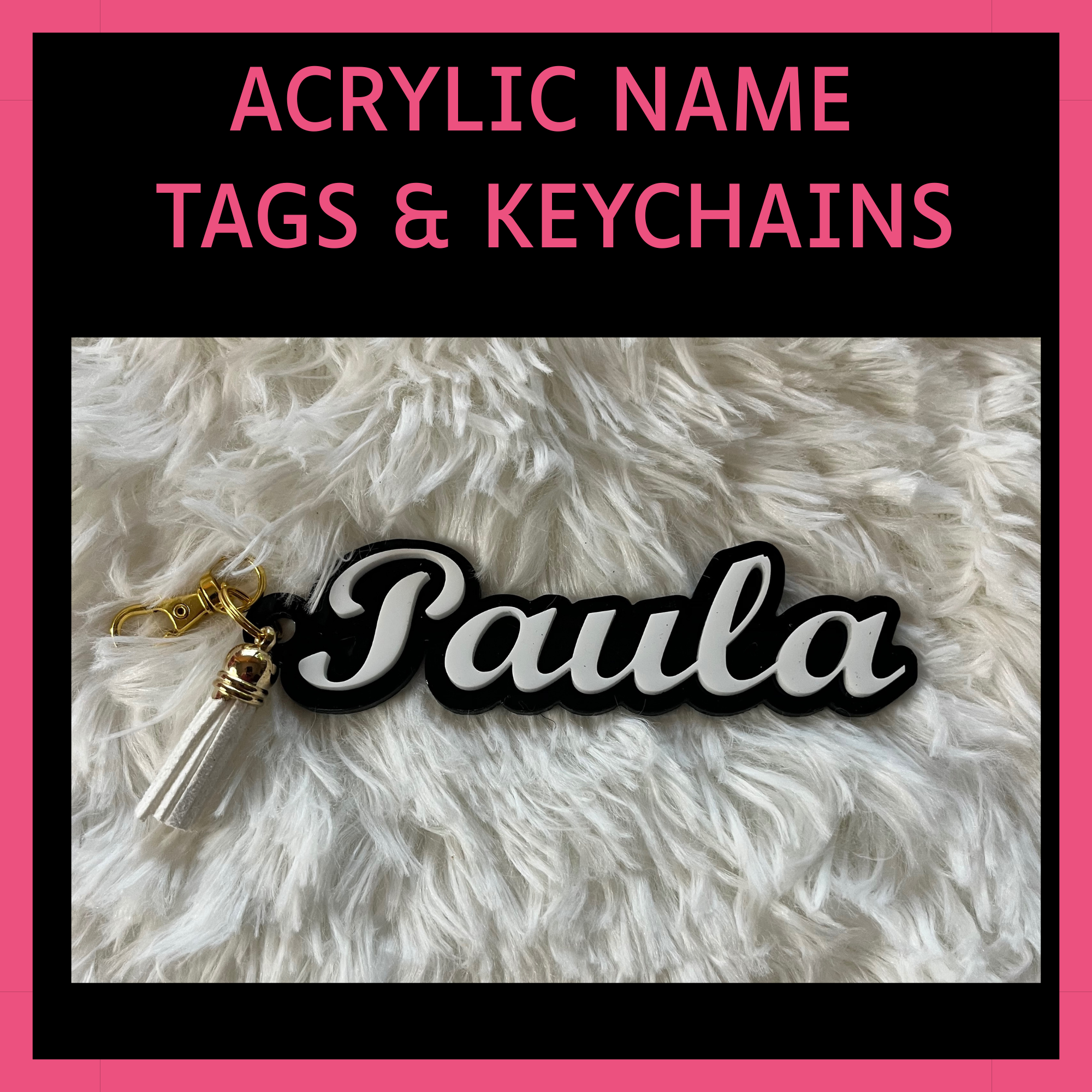Custom Acrylic Name Tag Key Chain
