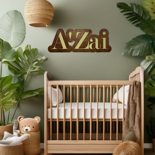 Custom Double Layer Wooden Name Sign